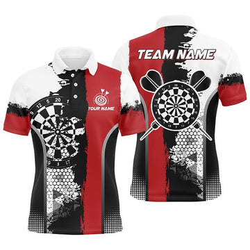 Zwarte en Rode Grunge Dart Poloshirts voor Mannen T1215