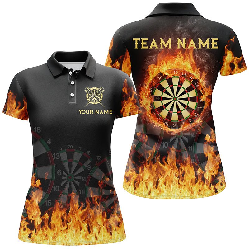 3D Vuurvlammen Darts Polo Shirt voor Dames K481