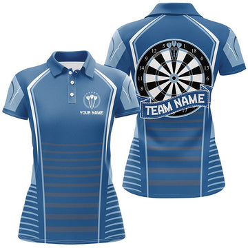Persoonlijke Darts Polo Shirt voor Dames in Blauw K739