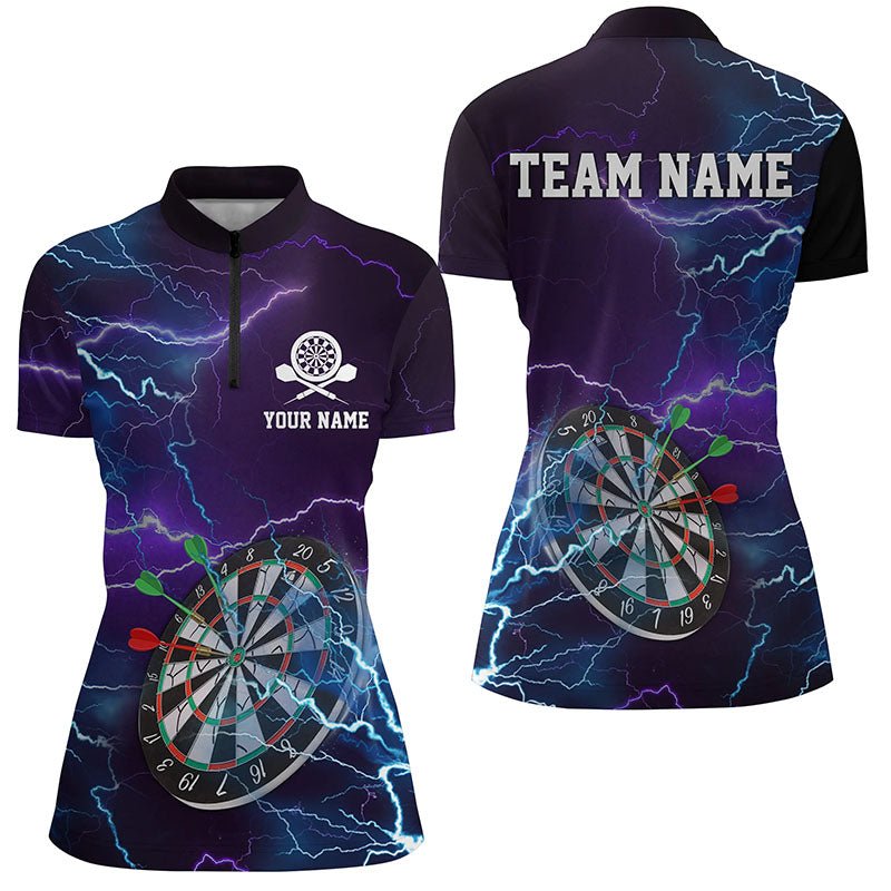Dames Dartshirt met Bliksem en Donder - Paars D522