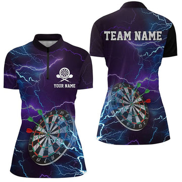 Dames Dartshirt met Bliksem en Donder - Paars D522