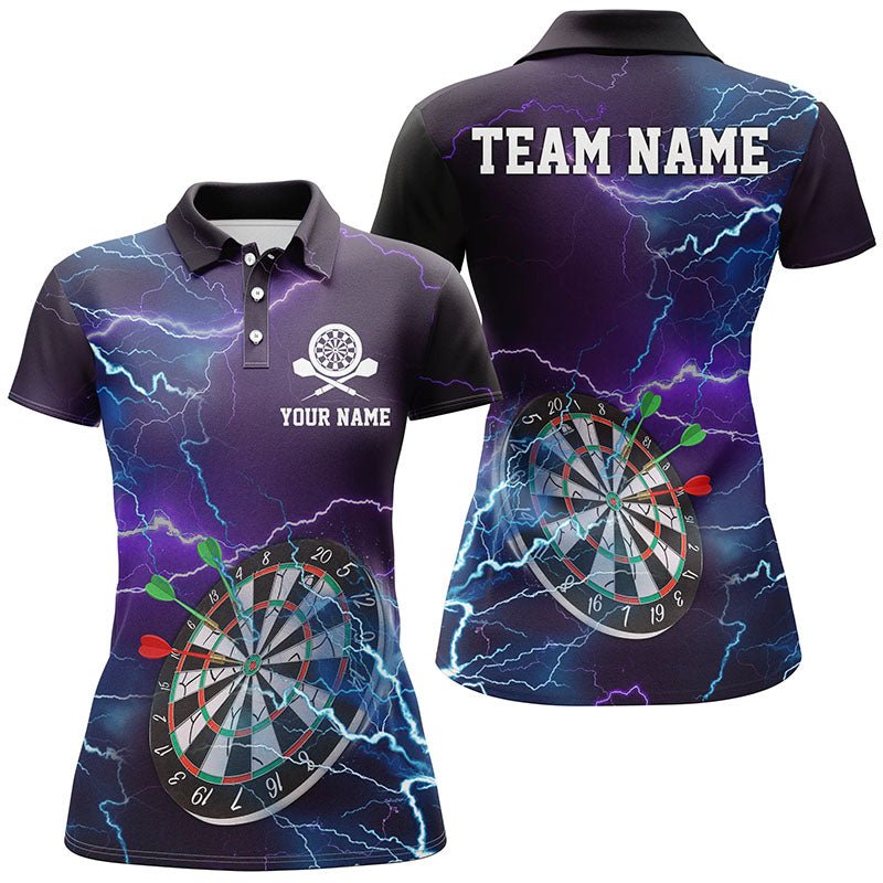 Dames Polo Shirt met Bliksem en Donder - Paars C5131