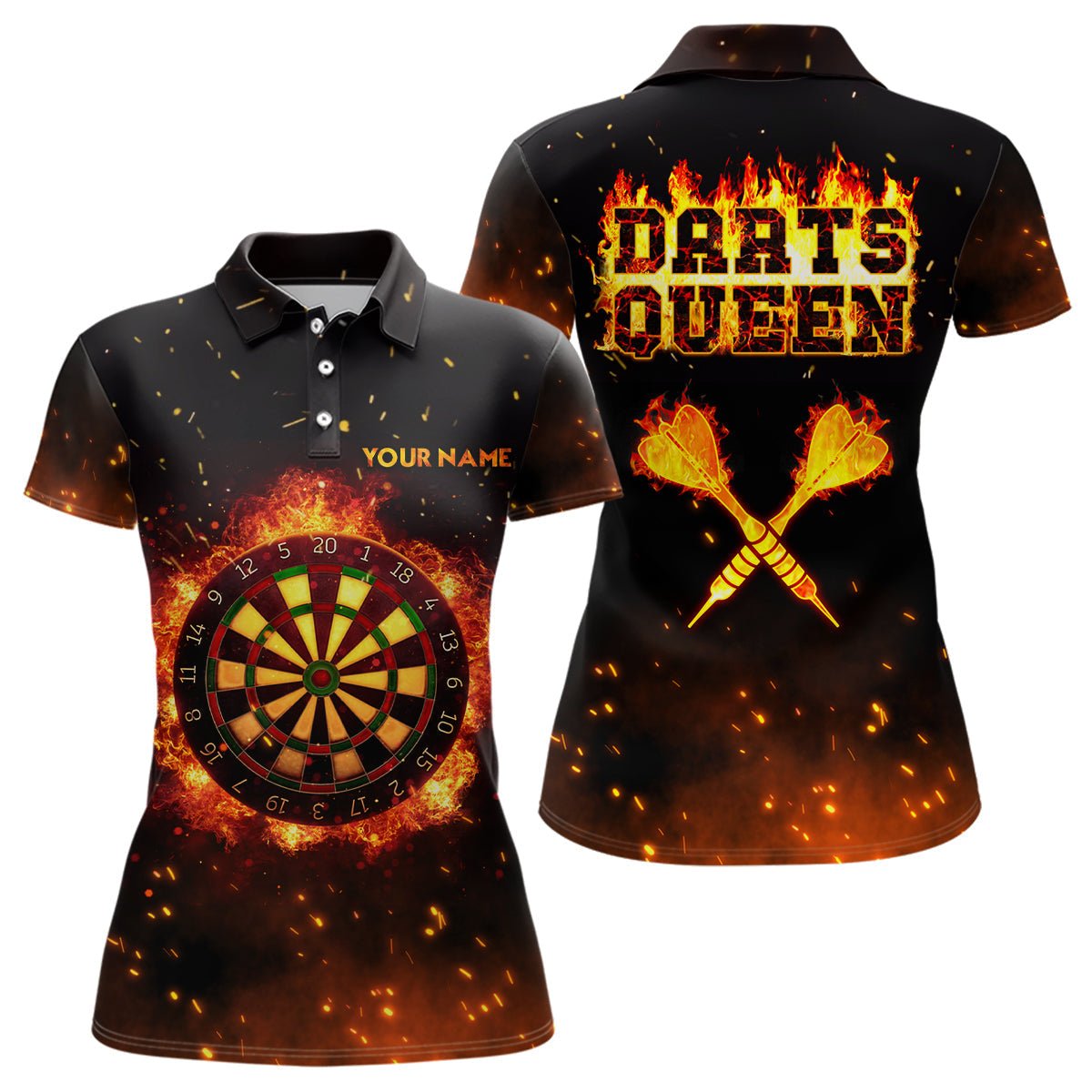 Dames Vlammen Darts Koningin Polo Shirt LDT0312 J689
