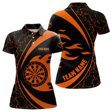Dames Darts Poloshirt met Oranje Vlam Q517