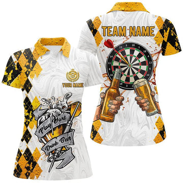 Dames Darts Poloshirt met Ruitpatroon S49