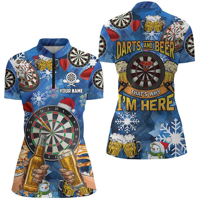 Dames Dartshirt met Bierdesign - Kwart Rits W23