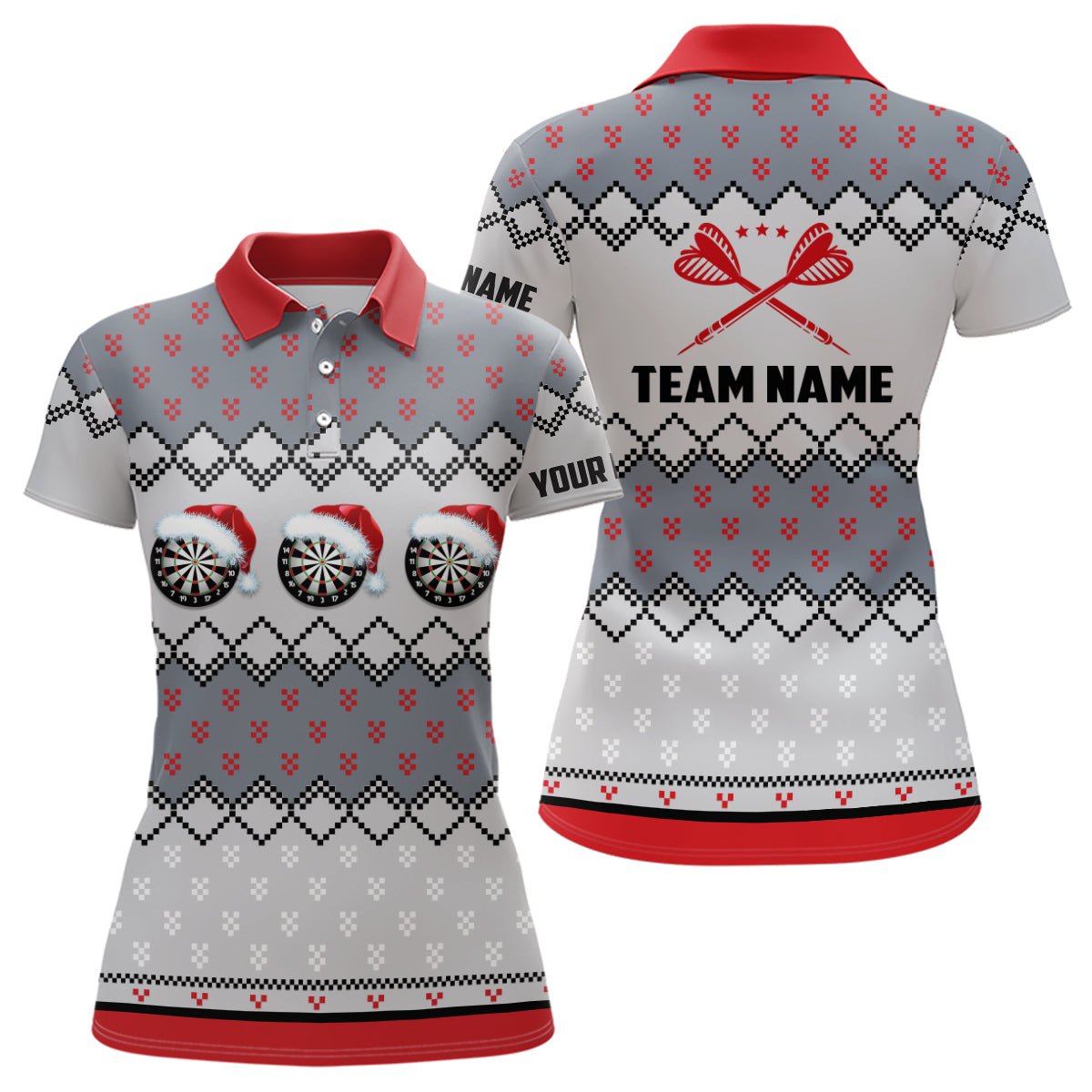 Dames Kerstman Darts Poloshirt Y292
