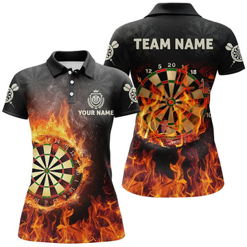 Persoonlijke Vrouwen Vlammen Darts Polo Shirt Z639