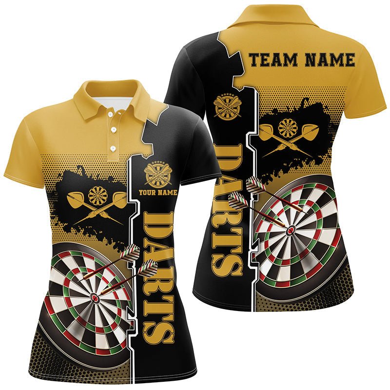 Darts Polo Shirt voor Dames - Geel en Zwart D543