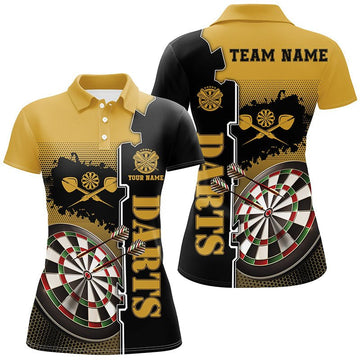 Darts Polo Shirt voor Dames - Geel en Zwart D543