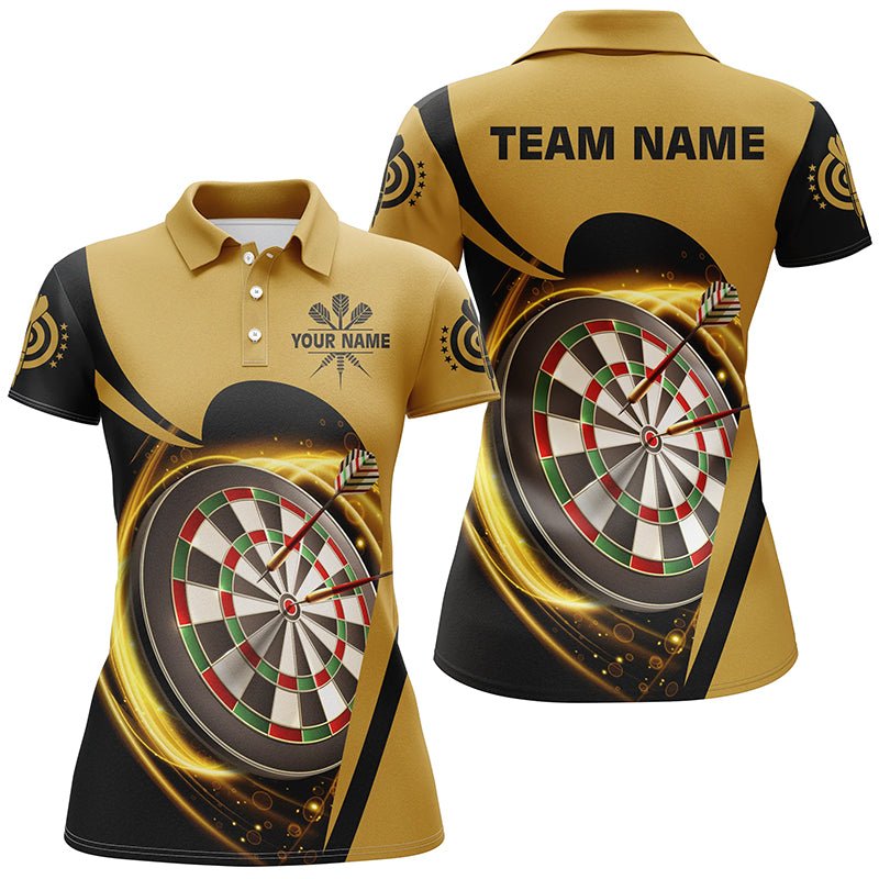 Vrouwelijke Darts Polo Jersey in Geel en Zwart - Lichtgewicht T282