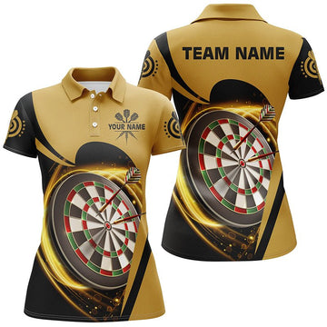 Vrouwelijke Darts Polo Jersey in Geel en Zwart - Lichtgewicht T282