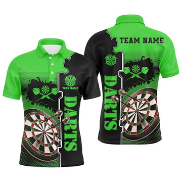 Heren Darts Polo Shirt Groen/Zwart L1448
