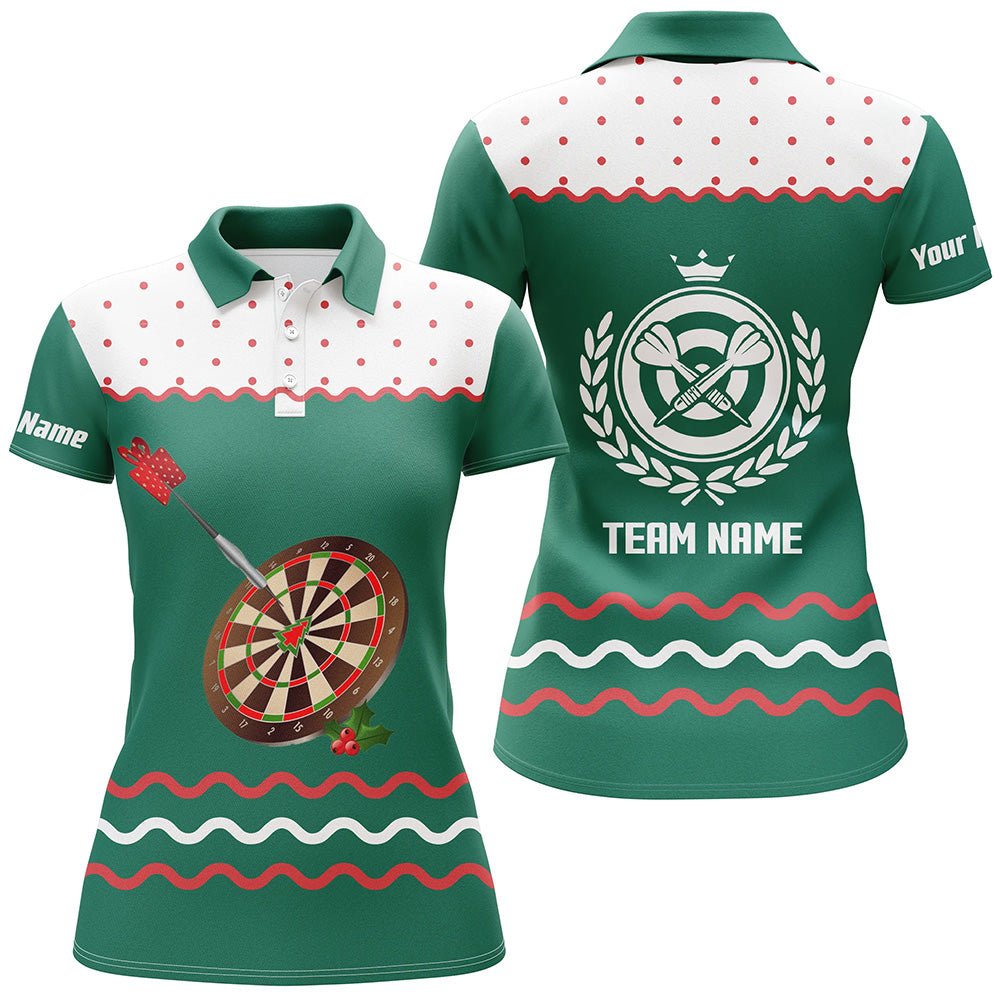 Dames Groene Kerst Dart Polo X246