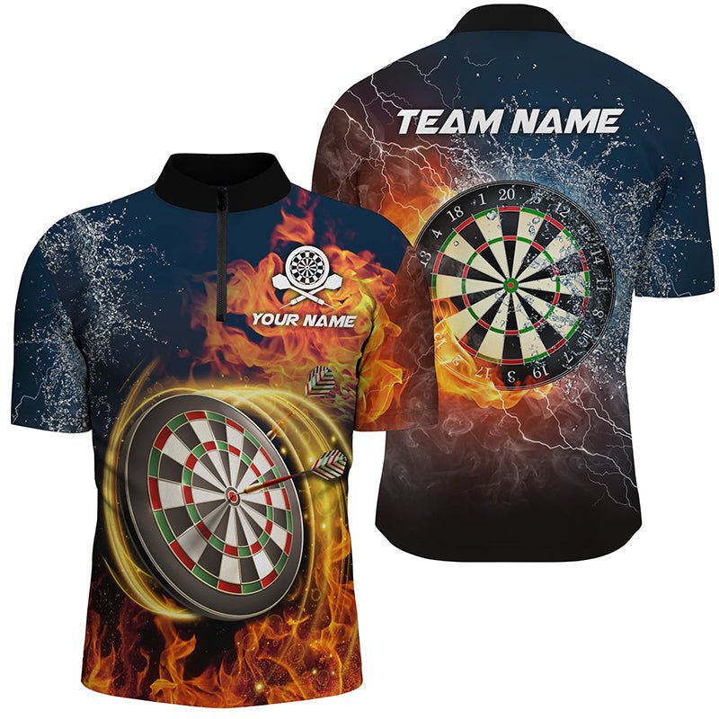 Heren Bliksem Donder Darts Quarter-Zip Shirt LDT0303 P977