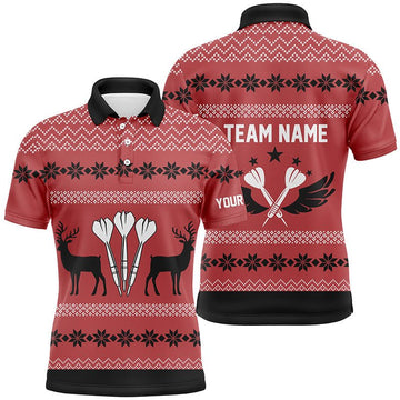Rode Polo met Kerst Rendier Darts voor Mannen L798
