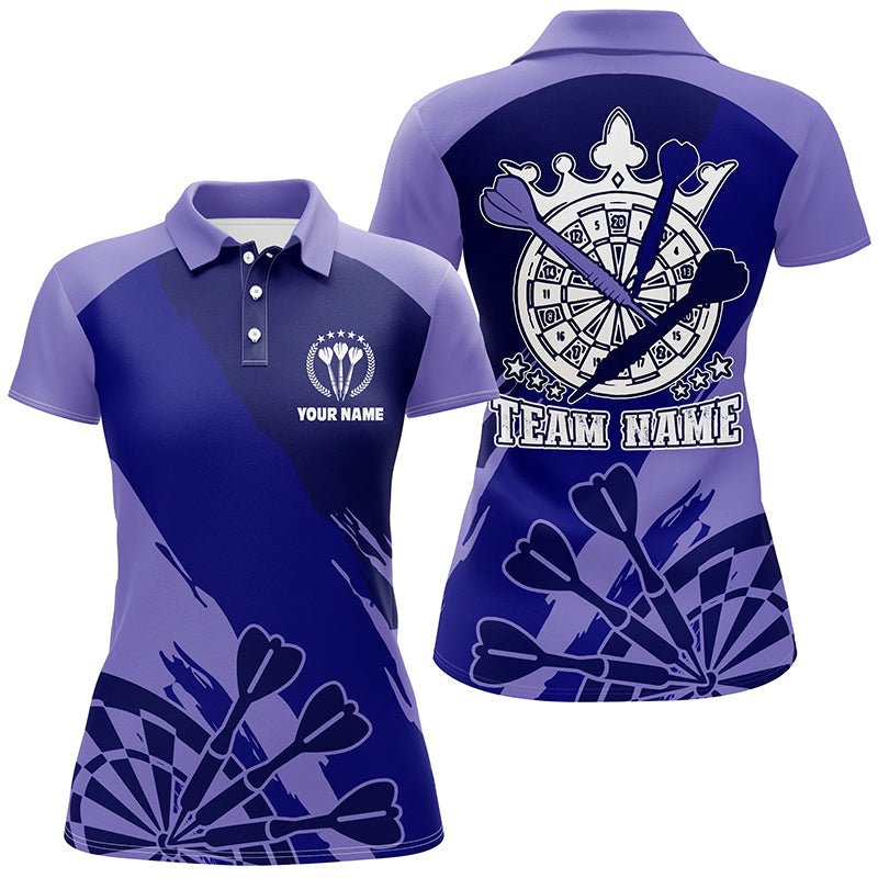 Dames Poloshirt Darts in Marineblauw en Paars G649