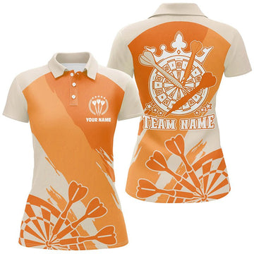 Persoonlijke Dames Oranje Darts Poloshirt y6174