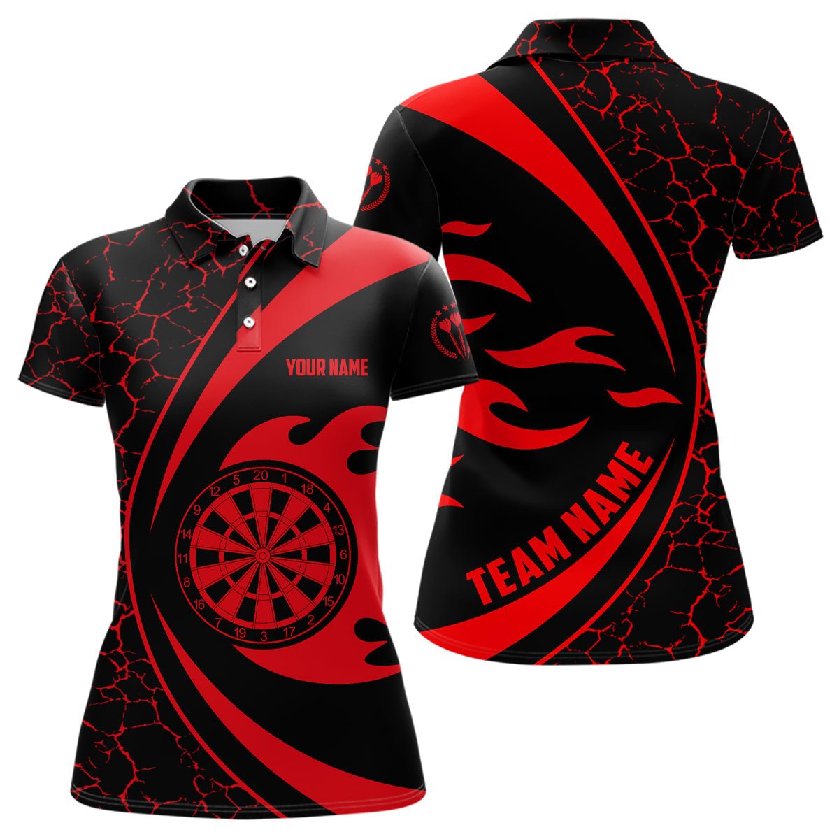 Vuurrode Darts Polo voor Dames R946