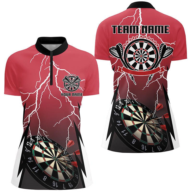 Dames Rood Bliksem Darts 1/4 Zip Trui P785