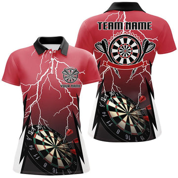 Dames Polo Shirt Rood Bliksem Darts W512