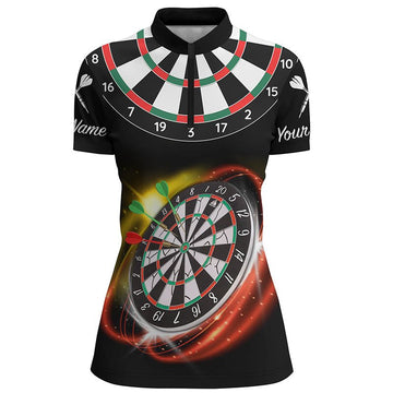 Dames Rood Zwart Dart 1/4 Zip Trui A785