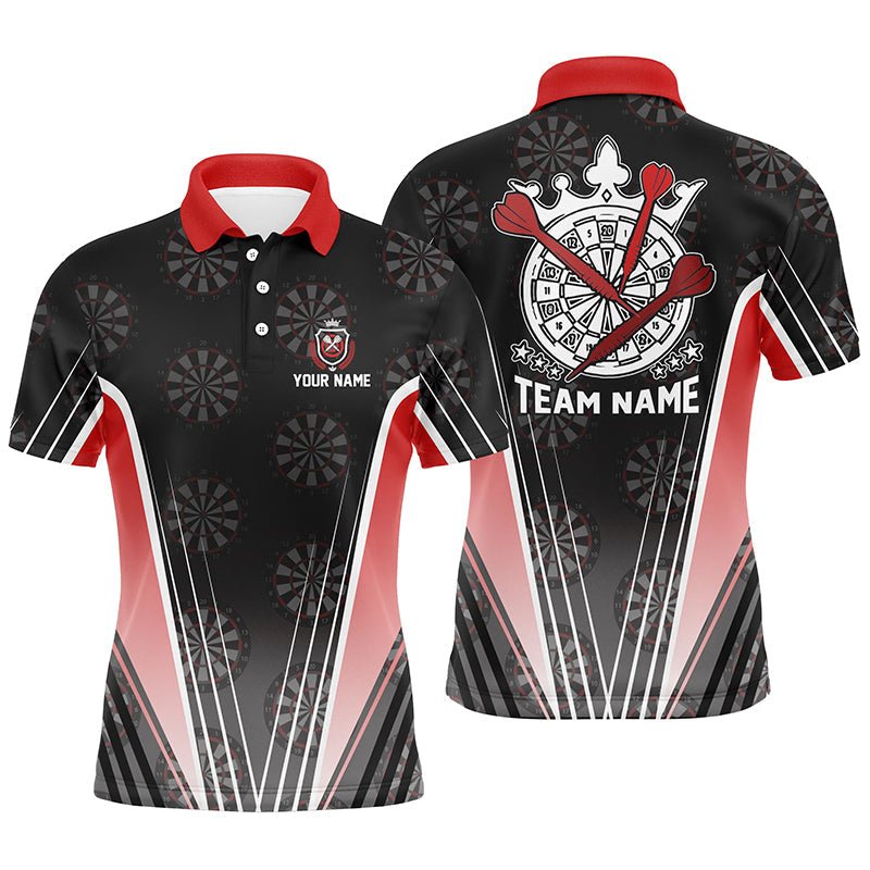 Heren Darts Poloshirt in Zwart en Rood E817