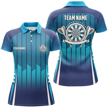 Dames Darts Poloshirt met Blauwe Verloop A760