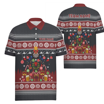 Heren Kerst Darts Poloshirt V118