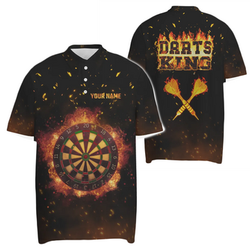Heren Vlam Darts Koning Polo Shirt C238
