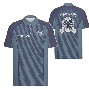 Heren Poloshirt met Blauw Verloop en Bliksemprint P8126