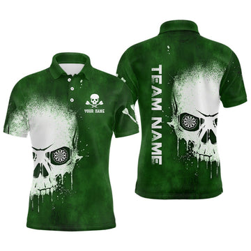 Groene Darts Polo Shirt met Skull voor Mannen L1374