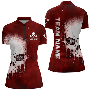 Rode Skull Darts Dames Quarter Zip Shirt L1375