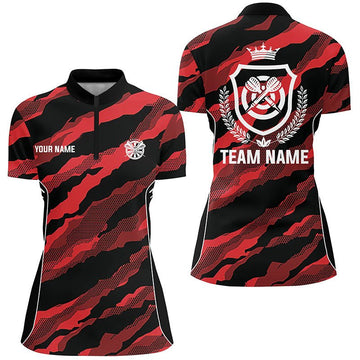 Dames Camouflage Darts Shirt met Kwartrits B452