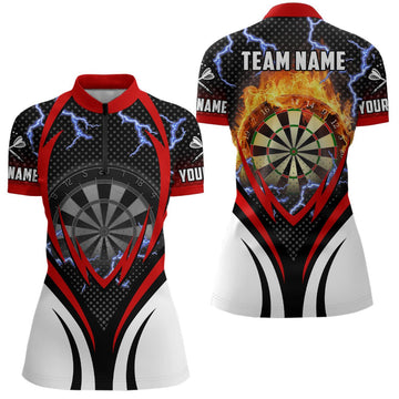 Dames Bliksem en Vlam Dartshirt met Kwartrits N425