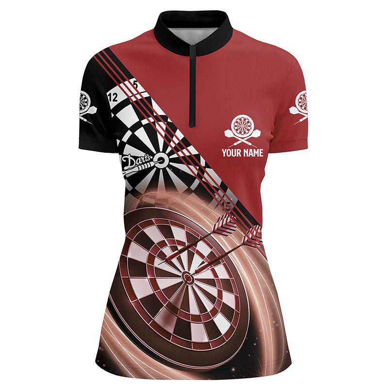 Dames Gepersonaliseerde Naam Rood Dart Poloshirt M759