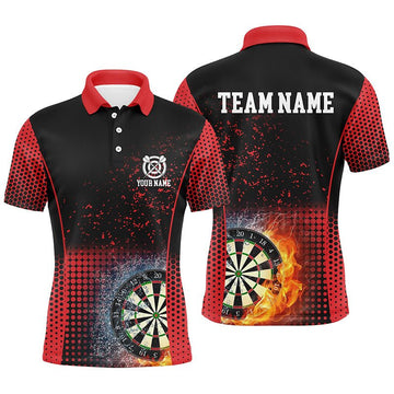 Rode Zwarte Vuur & Water Darts Polo Shirt voor Mannen L1360