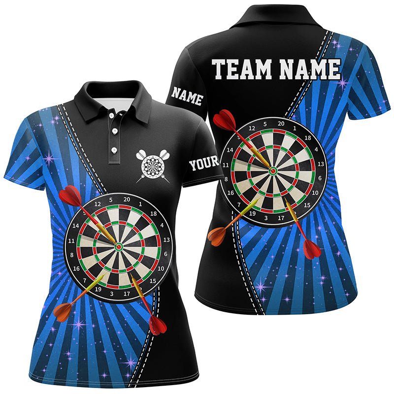 Dames Polo Shirt Halo in Zwart en Blauw L1462