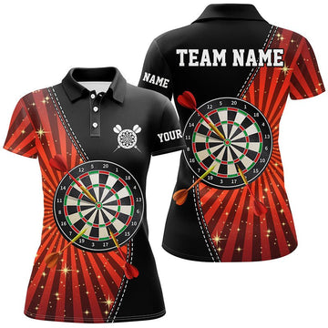 Dames Polo Shirt met Zwarte en Oranje Halo E177