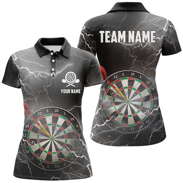 Dames Darts Polo Shirt Z89 - Zwart en Grijs