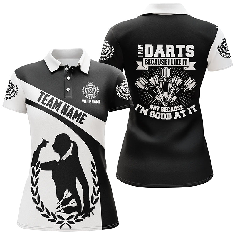 Dames Dartshirt Zwart-Wit V202