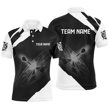 Heren Darts Polo Shirt Zwart-Wit L1395