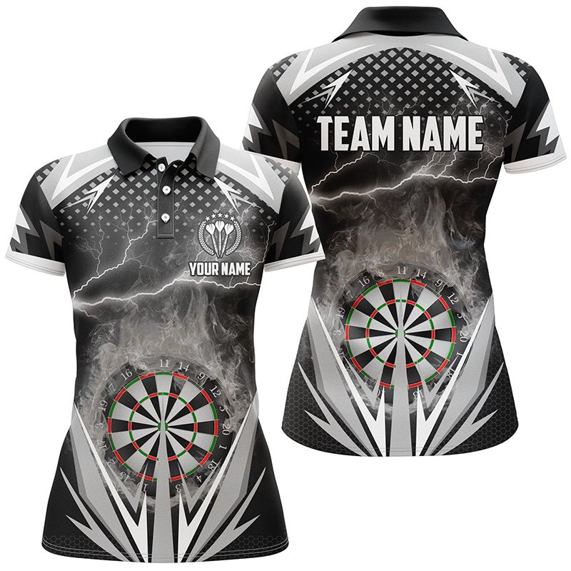 Dames Polo Shirt met Bliksem en Vlammen - N615