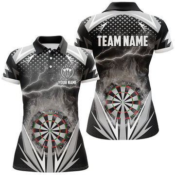 Dames Polo Shirt met Bliksem en Vlammen - N615