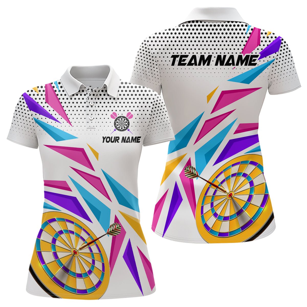 Dames Kleurige Dart Poloshirt L1461