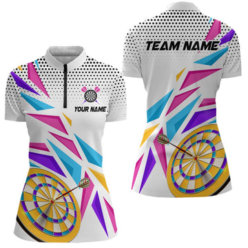 Dames Kleurige Dart Trui met Rits L1461