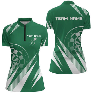 Groene Darts Trui met Rits voor Vrouwen - St. Patrick's Day L1460