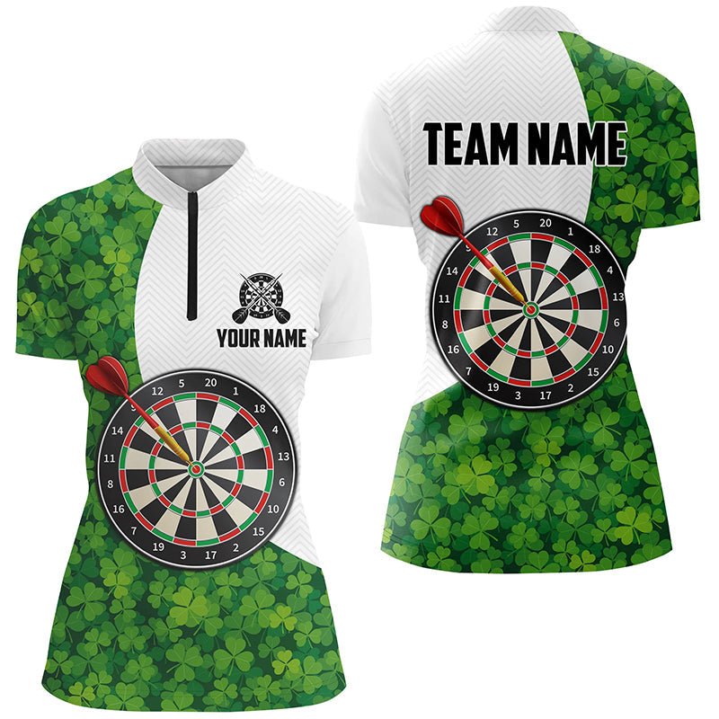 Groene Klaverdartshirts voor Vrouwen - St. Patrick's Day Kwartrits L1479