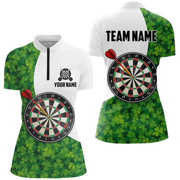 Groene Klaverdartshirts voor Vrouwen - St. Patrick's Day Kwartrits L1479