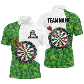 Heren Darts Polo met Groene Klavertje voor St. Patrick's Day L1479